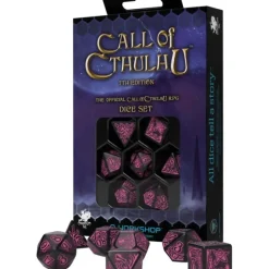 Dice>Call of Cthulhu: Dice Set Black/Magenta (7) - Your Source for Gaming Essentials