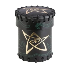 Dice>Call of Cthulhu Leather Dice Cup - Black/Green with Gold Leather - Your Source for Gaming Essentials