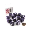 Dice>Case of 12 Deluxe Swirl 16mm Round Edge Dice - Purple with White Pips - Your Source for Gaming Essentials