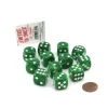 Dice>Case of 12 Deluxe Swirl 16mm Round Edge Dice - Ice Green with White Pips - Your Source for Gaming Essentials