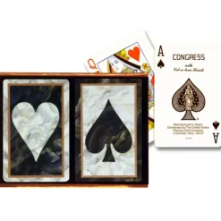 Cards>Congress Black Marble Cellutone Finish Standard 2 Pack Bridge Playing Cards - Your Source for Gaming Essentials