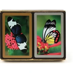 Cards>Congress Butterflies Standard Index Bridge Playing Cards - 2 Deck Set - Your Source for Gaming Essentials