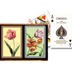 Cards>Congress Tulips Standard Index Bridge Playing Cards - 2 Deck Set - Your Source for Gaming Essentials