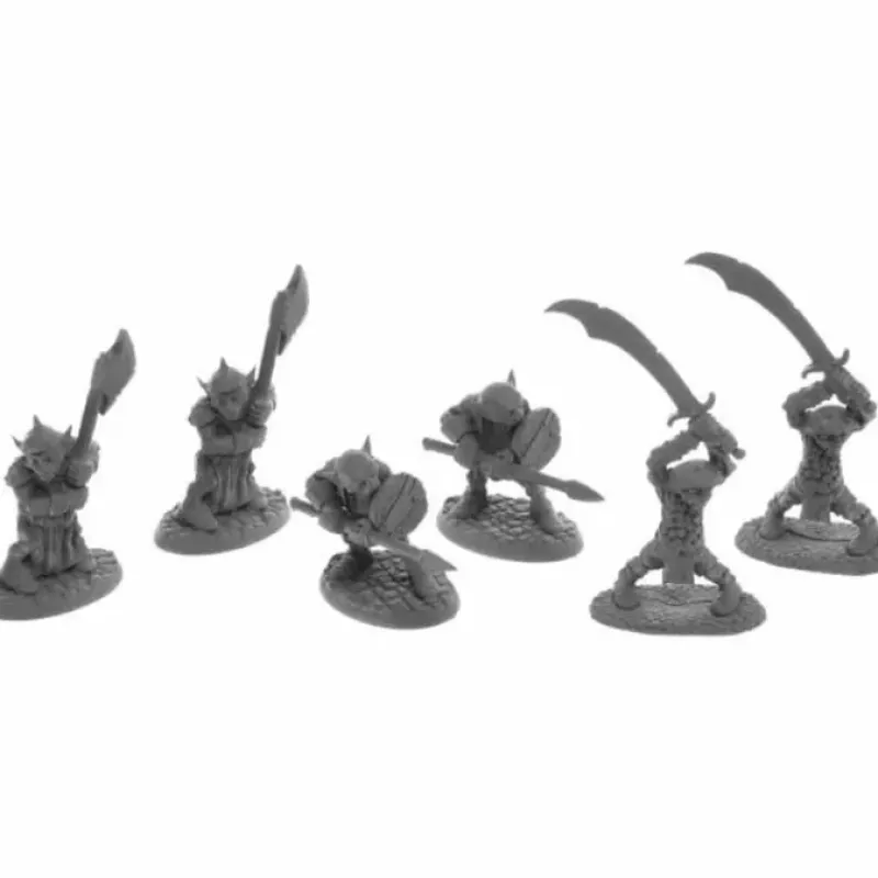 Tabletop Miniatures>Dungeon Dwellers Goblin Warriors (6) #07044 Bones USA Unpainted Plastic Figures - Your Source for Gaming Essentials