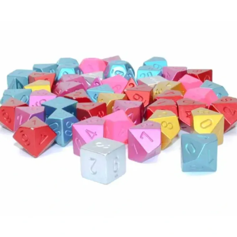 Dice>Faux Metal Jacket Mix of 50 Polyhedral Dice - Your Source for Gaming Essentials