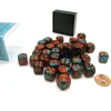 Dice>Gemini 12mm D6 Chessex Dice Block (36 Die) - Red-Teal with Gold Pips - Your Source for Gaming Essentials