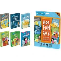 Cards>Hoyle 6 Pack Kid Card Game: Crazy 8s-Go Fish-Old Maid-Memory-Matching-Slapjack - Your Source for Gaming Essentials