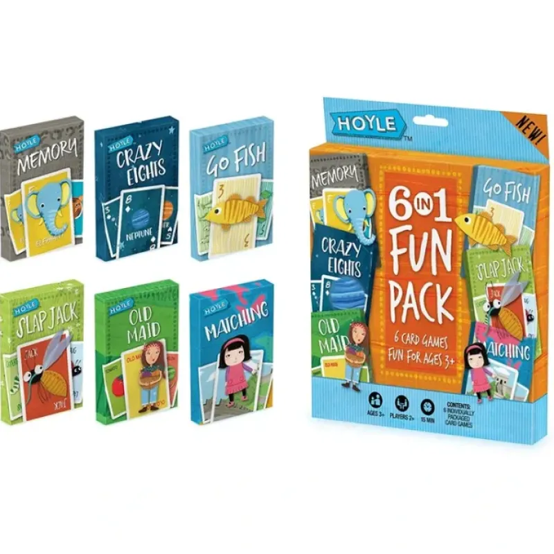 Cards>Hoyle 6 Pack Kid Card Game: Crazy 8s-Go Fish-Old Maid-Memory-Matching-Slapjack - Your Source for Gaming Essentials