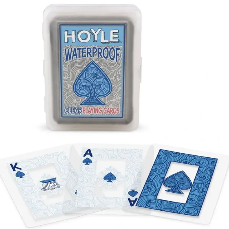 Cards>Hoyle Clear Playing Cards - Waterproof Clear Durable Deck of Cards Blue Deck - Your Source for Gaming Essentials