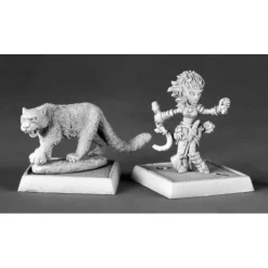 Lini, Iconic Gnome Druid & Droogami, Snow Leopard 60020 Unpainted - Your Source for Gaming Essentials* Best