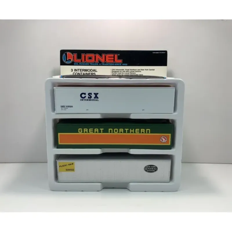 Best Lionel 6-12826 O CSX/Great Northern/New York Central Intermodal 3-Container Pack NIB - Your Source for Gaming Essentials Trains