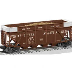 Clearance Lionel 6-82344 O Western Maryland Wood Chip Hopper #2945 - Your Source for Gaming Essentials Trains