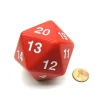 Dice>55mm Jumbo 20-Sided D20 Countdown Dice - Opaque Red with White Numbers - Your Source for Gaming Essentials