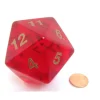 Dice>55mm Jumbo 20-Sided D20 Countdown Dice - Transparent Ruby Gold - Your Source for Gaming Essentials