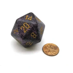 Dice>34mm Large D20 Speckled Chessex Dice, 1 Die - Hurricane - Your Source for Gaming Essentials