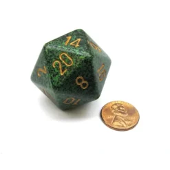Dice>34mm Large D20 Speckled Chessex Dice, 1 Die - Golden Recon - Your Source for Gaming Essentials