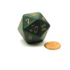 Dice>34mm Large 20-Sided D20 Opaque Chessex Dice, 1 Die-Dusty Green w/ Copper Numbers - Your Source for Gaming Essentials