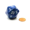 Dice>34mm Large 20-Sided D20 Opaque Chessex Dice, 1 Die - Blue with White Numbers - Your Source for Gaming Essentials