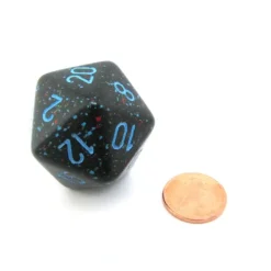 Dice>34mm Large 20-Sided D20 Speckled Chessex Dice, 1 Die - Blue Stars - Your Source for Gaming Essentials