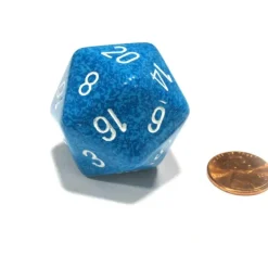 Dice>34mm Large 20-Sided D20 Speckled Chessex Dice, 1 Die - Water - Your Source for Gaming Essentials
