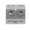 Dice>10mm Post Stud Dice Earrings - Transparent Clear with Black Pips - Your Source for Gaming Essentials