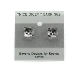 Dice>10mm Post Stud Dice Earrings - Transparent Clear with Black Pips - Your Source for Gaming Essentials