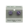 Dice>10mm Post Stud Dice Earrings - Opaque Purple with White Pips - Your Source for Gaming Essentials