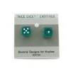 Dice>10mm Post Stud Dice Earrings - Transparent Green with White Pips - Your Source for Gaming Essentials