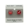 Dice>10mm Post Stud Dice Earrings - Transparent Red with White Pips - Your Source for Gaming Essentials