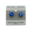 Dice>10mm Post Stud Dice Earrings - Opaque Blue with White Pips - Your Source for Gaming Essentials