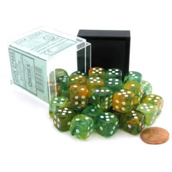 Dice>Nebula 12mm D6 Dice Block (36 Dice) - Spring with White Pips - Your Source for Gaming Essentials