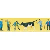 Preiser 88544 Z Cattle At Market with Men Figures (Set of 6) - Your Source for Gaming Essentials* Clearance