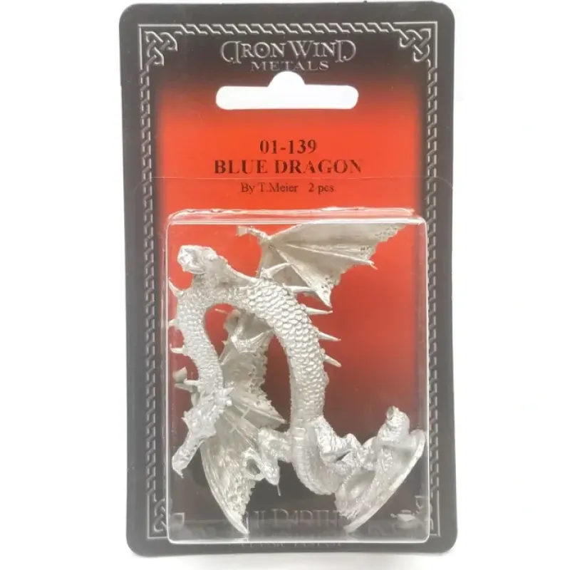 Tabletop Miniatures>Ral Partha Blue Dragon #01-139 Unpainted Classic Fantasy RPG D&D Metal Figure - Your Source for Gaming Essentials
