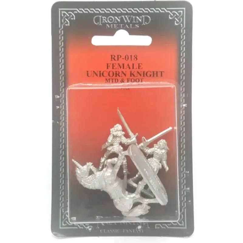Tabletop Miniatures>Ral Partha Female Unicorn Knight (Mounted & On Foot) #RP-018 Unpainted Metal - Your Source for Gaming Essentials