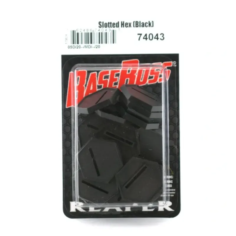 Tabletop Miniatures>Reaper Miniatures 1 Inch Black Slotted Hex Gaming Base (20) RPG Accessory #74043 - Your Source for Gaming Essentials