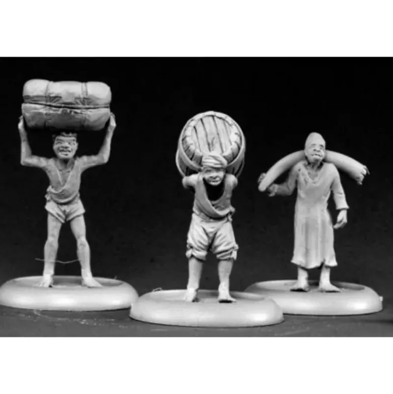 Reaper Miniatures Bearers And Porters (3) #50102 Chronoscope D&D RPG Mini Figure - Your Source for Gaming Essentials* Clearance