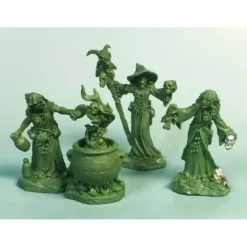 Tabletop Miniatures>Reaper Miniatures Witch Coven (3) and Cauldron #04030 Unpainted Metal Figures - Your Source for Gaming Essentials