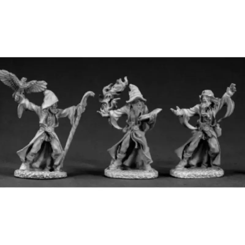 Tabletop Miniatures>Reaper Miniatures Wizards (3 Pcs) #03335 Dark Heaven Unpainted Metal - Your Source for Gaming Essentials