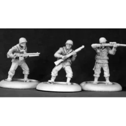 Tabletop Miniatures>Reaper Miniatures WWII American Infantry (3) #50075 Chronoscope RPG Mini Figure - Your Source for Gaming Essentials