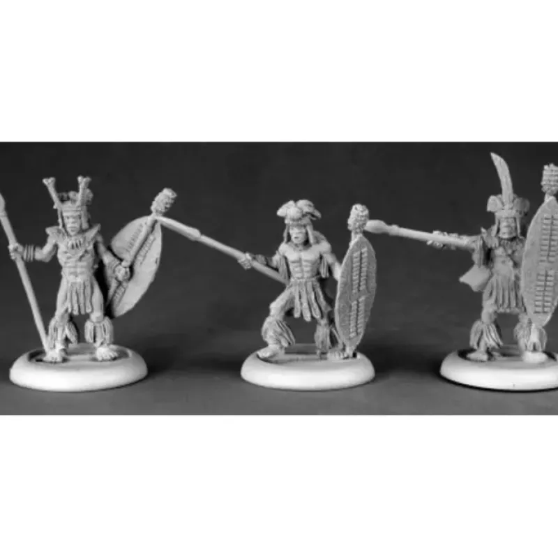 Tabletop Miniatures>Reaper Miniatures Zulu Warriors II (3) #50185 Chronoscope D&D RPG Mini Figure - Your Source for Gaming Essentials