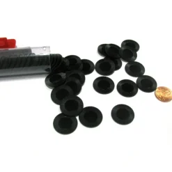 Cards>Set of 50 7/8" Easy Stacking Plastic Mini Playing Poker Chips - Black - Your Source for Gaming Essentials