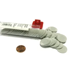 Cards>Set of 50 7/8" Easy Stacking Plastic Mini Playing Poker Chips - Gray - Your Source for Gaming Essentials
