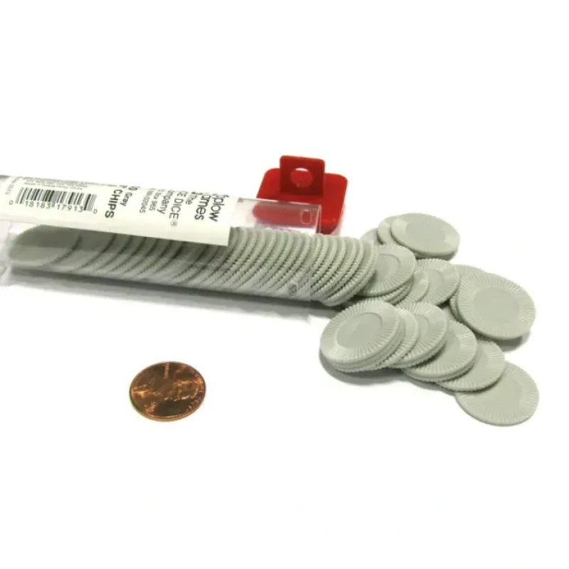 Cards>Set of 50 7/8" Easy Stacking Plastic Mini Playing Poker Chips - Gray - Your Source for Gaming Essentials