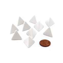 Dice>Set of 10 Opaque 4-Sided D4 White 18mm Blank Dice - Your Source for Gaming Essentials