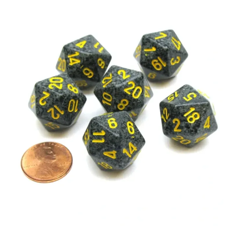 Dice>Speckled 20 Sided D20 Chessex Dice, 6 Pieces - Urban Camo - Your Source for Gaming Essentials