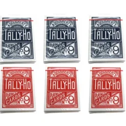 Cards>Tally-Ho, Fan Circle Back Style, Playing Cards - 3 Red and 3 Blue Decks - Your Source for Gaming Essentials