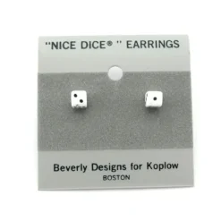 Dice>Tiny 5mm Post Stud Dice Earrings - Opaque White with Black Pips - Your Source for Gaming Essentials