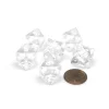 Dice>Translucent 15mm 8 Sided D8 Chessex Dice, 6 Pieces - Clear with White Numbers - Your Source for Gaming Essentials