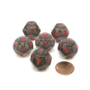 Dice>Translucent 18mm 12 Sided D12 Chessex Dice, 6 Pieces - Smoke with Red Numbers - Your Source for Gaming Essentials