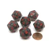 Dice>Translucent 20mm 20 Sided D20 Chessex Dice, 6 Pieces - Smoke with Red Numbers - Your Source for Gaming Essentials